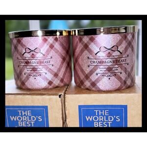 Lot of 2 Bath & Body Works Champagne Toast Large 3-Wick Scented Candle 14.5oz